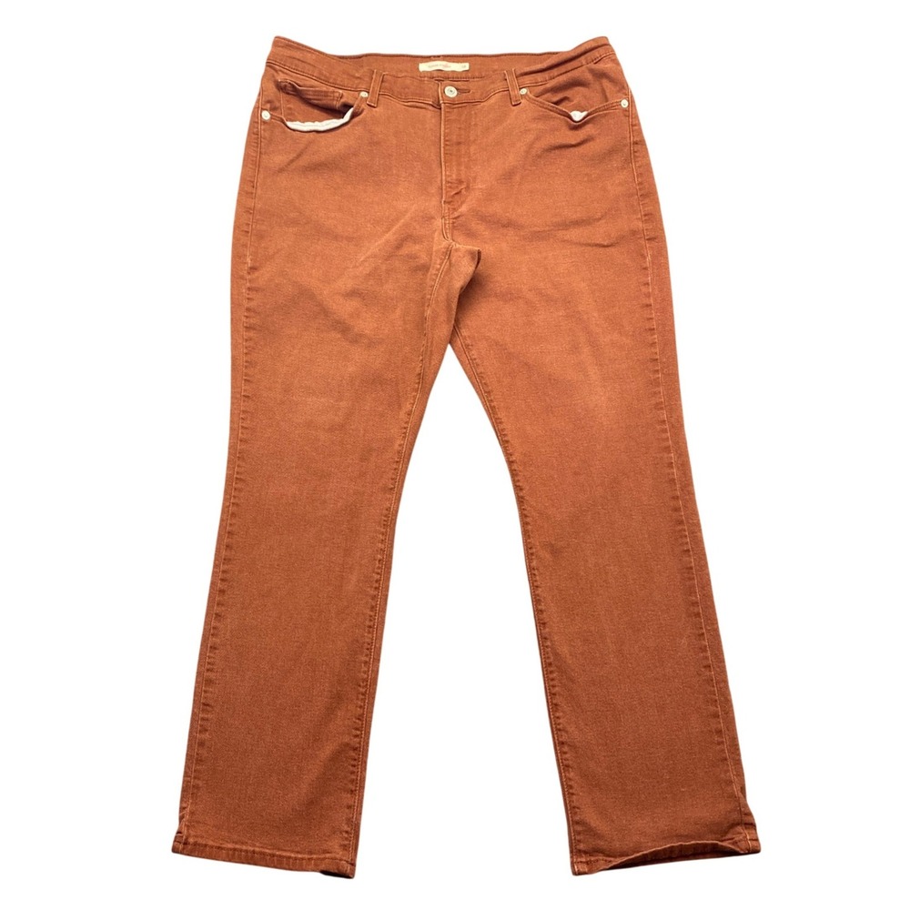 Levis Classic Straight Leg Jeans Womens 16M Rust Orange Brown Grunge Retro Boho